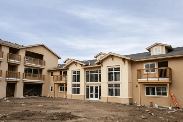 New multi-unit residential building under construction by AGREE in Los Angeles County